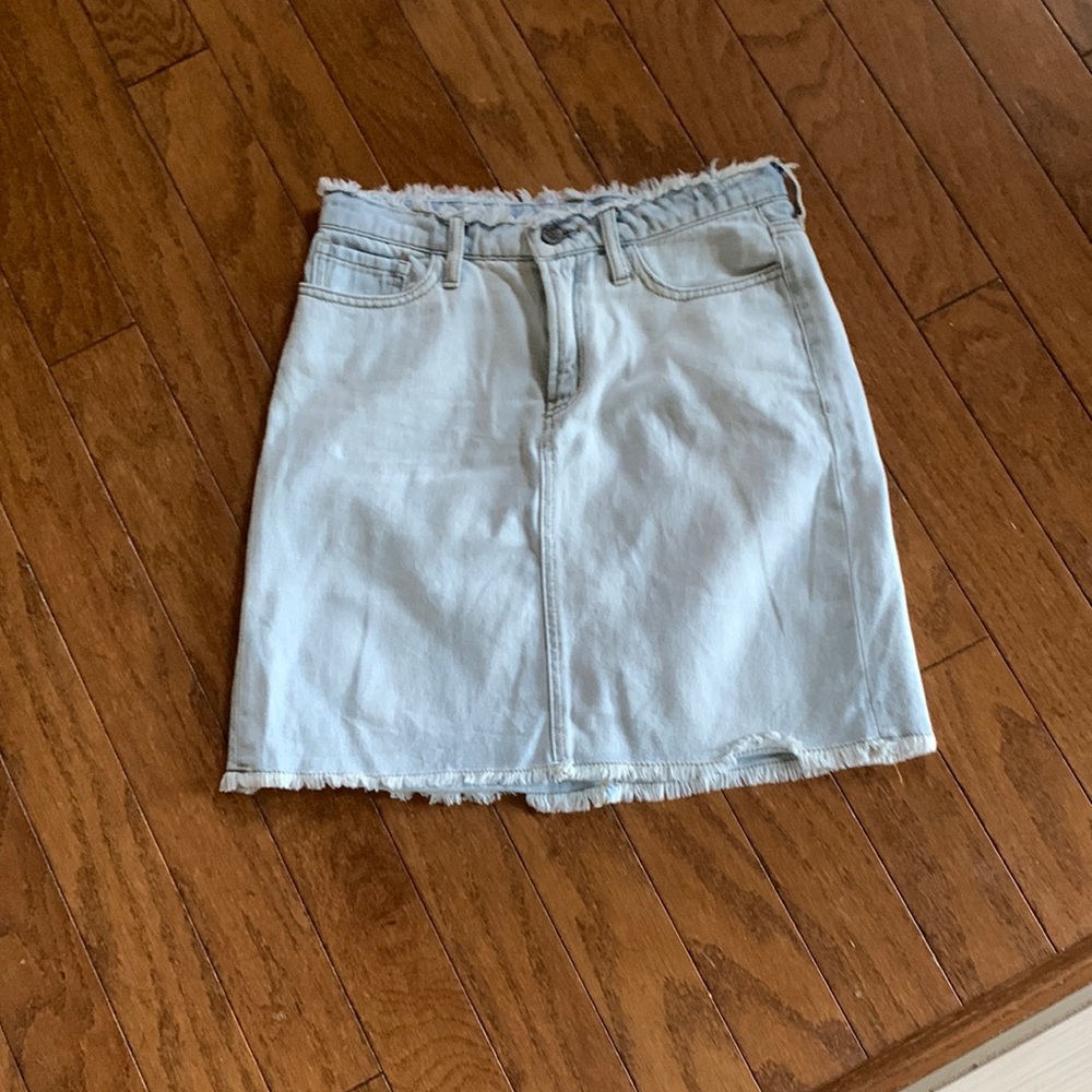 Raw hemmed Jean skirt